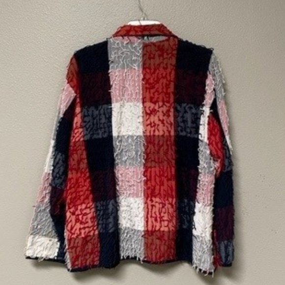 Keren Hart Fringe Red, White & Blue Women's Buttoned Jacket (Large) - Picture 3 of 4